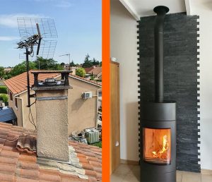 Tubage, raccordement et mise en service poêle Brisach