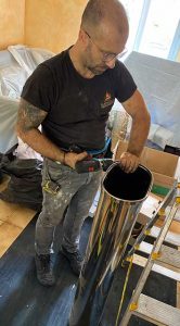 Pose conduit inox poujoulat