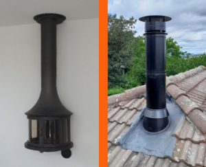 Installation d’une cheminée suspendue BORDELET à Saint-Romain-de-Jalionas (38)