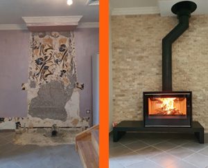 remplacement chemine foyer ouvert par poele a bois