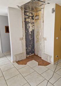Démontage de la cheminée flamatech