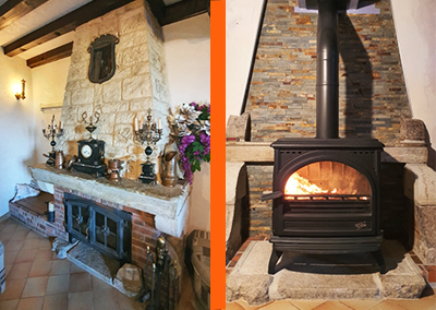 Remplacement d’un insert par à un poêle à bois GODIN Seclin (Pusignan – 69)