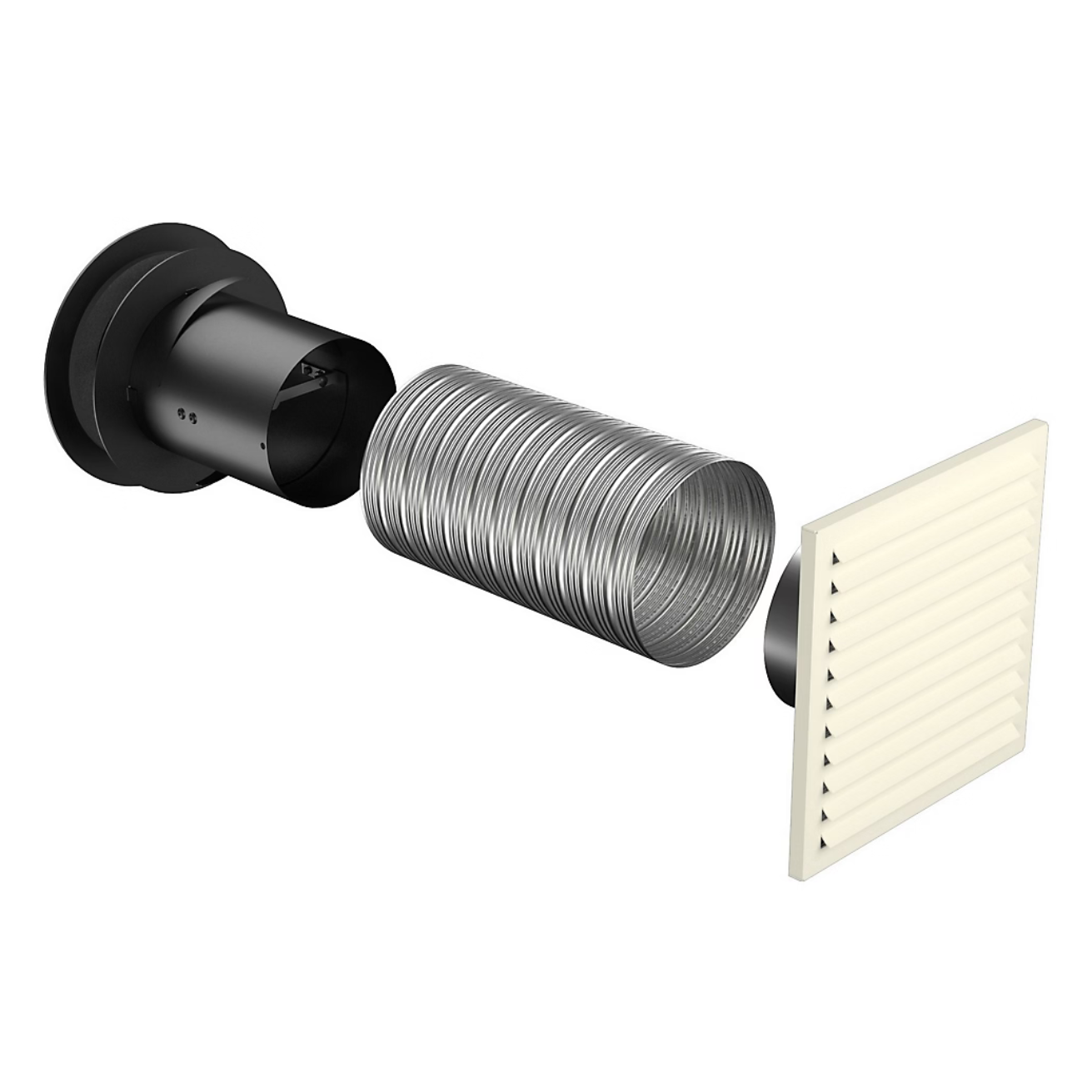 Kit arrivée d'air frais avec grille extérieure anti-moustiques + push to open intérieur 2